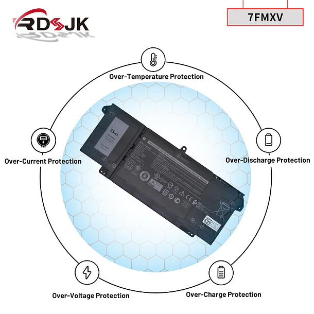 Batería de Repuesto R73TC para Dell Latitude 5320 7320 7420 7520 Latitude 5320 2-in-1/7320 2-in-1/7420 6