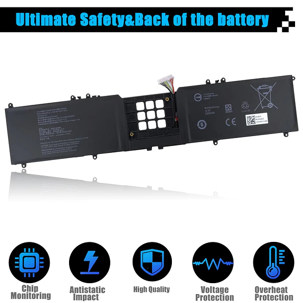 Batería de Repuesto para Razer Blade 17” (2022) | RZ09-0423x Series Notebook RZ09-0423 4ICP4/62/128 - AOMKA 4