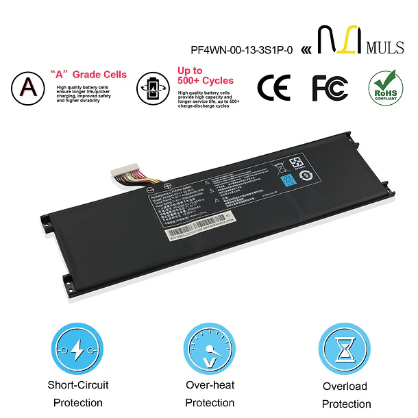 Batería de Repuesto PF4WN-00-13-3S1P-0 para Hasee KINGBOOK U43E1 U43S1 U45A1 - MULS 4
