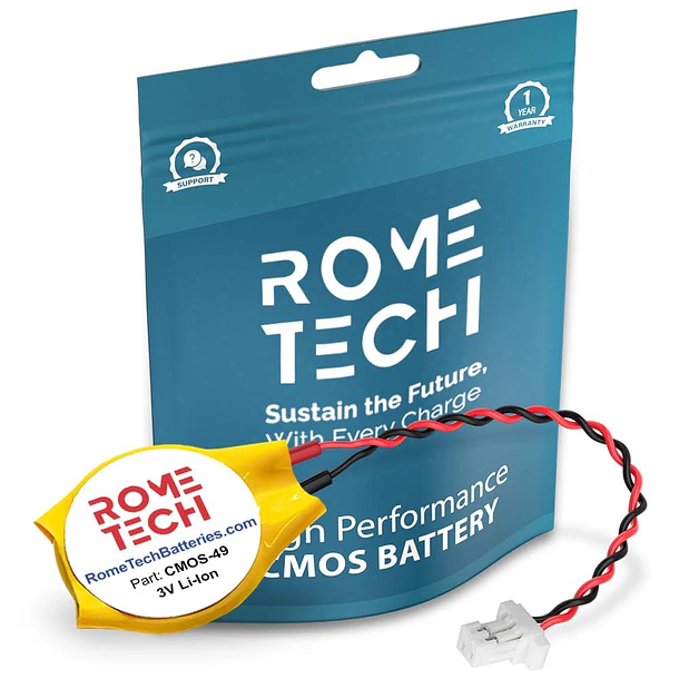 Batería CMOS RTC de Repuesto CMOSRTB227 para DELL Inspiron 5401, 5408, Latitude 3320 - Laptop Backup 3V - Rome Tech 1