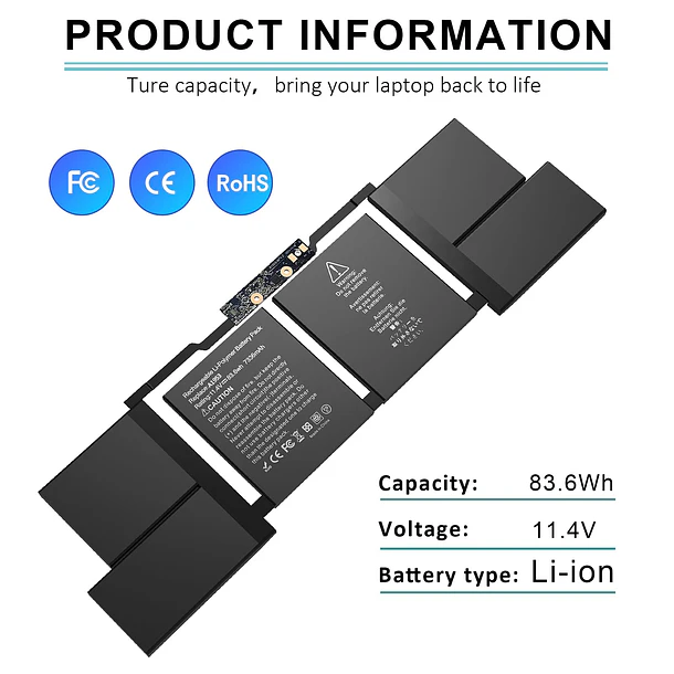 Batería de Repuesto A1953 para MacBook Pro 15 Inch A1990 (Mid 2018 2019) EMC 3215 - BNDeluxe 4