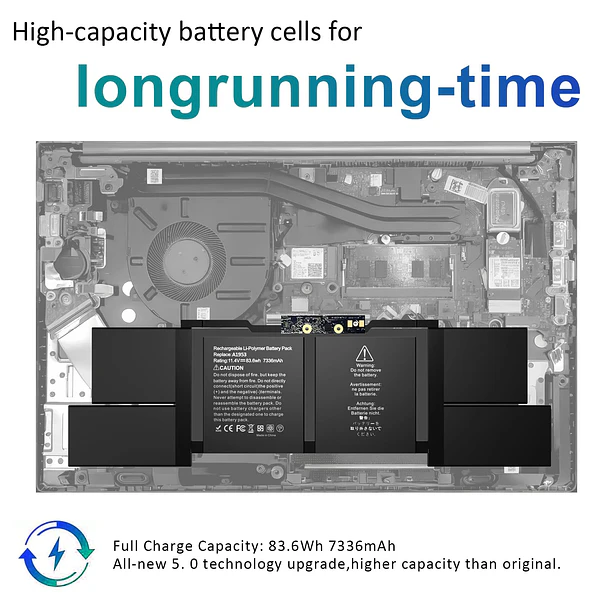 Batería de Repuesto A1953 para MacBook Pro 15 Inch A1990 (Mid 2018 2019) EMC 3215 - BNDeluxe 6