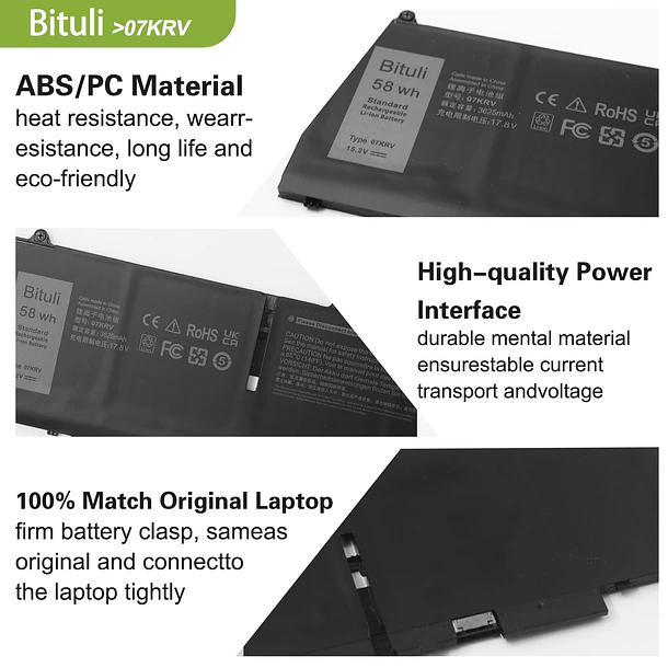 Batería de Repuesto 07KRV para Dell Latitude 5430 5530 Precision 3570 P104F005 P104F006 P137G004 P137G005 - Bituli 3