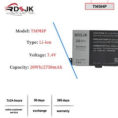 Batería de Repuesto TM9HP para Dell Latitude 13 7350 Latitude 13 7350 Keyboard Dock FRVYX - RDSJ