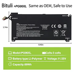 Batería de Repuesto C31N1636 para HP Omen 15-DH 15T-DH000 15T-DH100 15-DH1010CA 15-DH1019NR 15-DH1065CL 15-DH0001LA 15-DH1020NR - Bituli