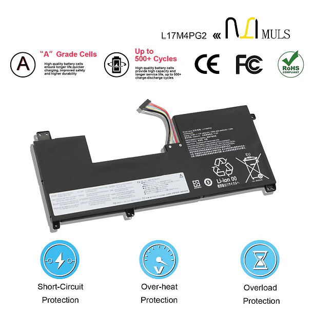 Batería de Repuesto L17M4PG2 para Lenovo Legion Y730-17 Y740-17 Y730-17ICH - MULS 4