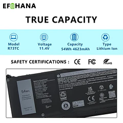 Batería de Repuesto R73TC para Dell Latitude 3340 3440 3450 3540 5350 5440 5450 5540 - EFOHANA