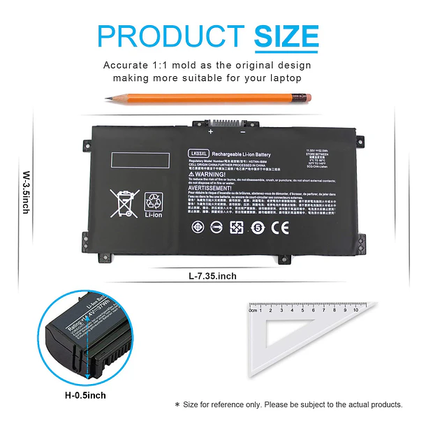 Batería de Repuesto LK03XL para diversos equipos compatibles según modelo LK03XL 4