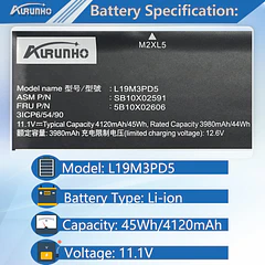 Batería de Repuesto L19M3PD5 para Lenovo ThinkPad 2022 E15 E14 4th Gen 2021 E15 E14 - AURUNHO