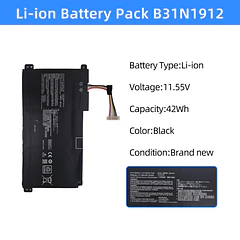 Batería de Repuesto B31N1912 para Asus VivoBook 14 E410M E410MA L410M L410MA E410KA E510MA E510KA - NBULBL