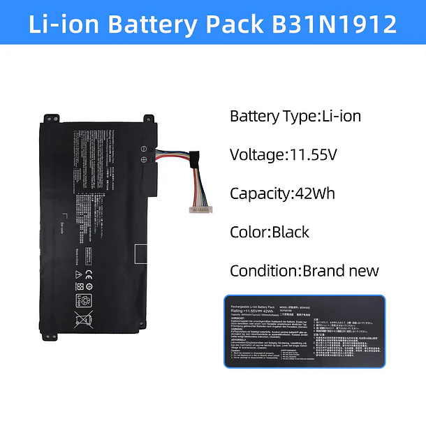 Batería de Repuesto B31N1912 para Asus VivoBook 14 E410M E410MA L410M L410MA E410KA E510MA E510KA - NBULBL 2