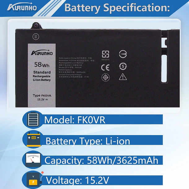 Batería de Repuesto JPFMR para diversos equipos compatibles según modelo JPFMR - AURUNHO 2