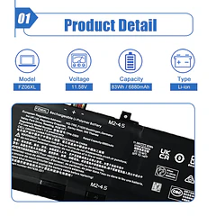 Batería de Repuesto FZ06XL para HP Spectre x360 2-in-1 Envy 16-h0011TX 16-f0035nr 16-h0006TX 16 h0112nr