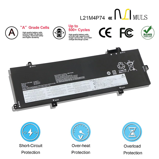 Batería de Repuesto L21M4P74 para Lenovo ThinkPad T16 Gen 1/Gen 2 - MULS 4