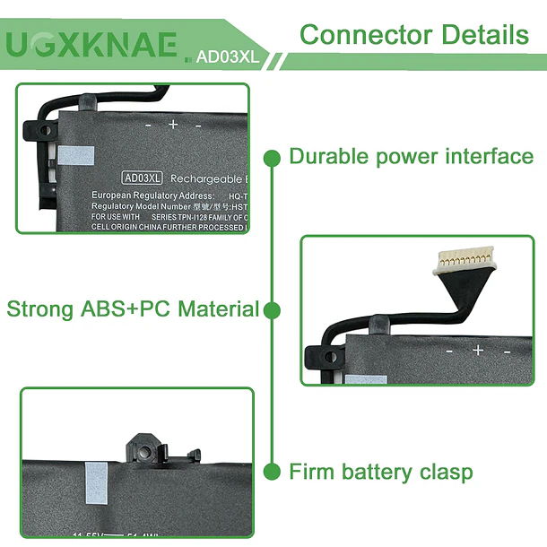 Batería de Repuesto AD03XL para HP Envy 13-AD 13-AD000 13T-AD100 13-AD000TX DQ 13-AD002NG 13-AD101TX 13-AD104TX - UGXKNAE 3
