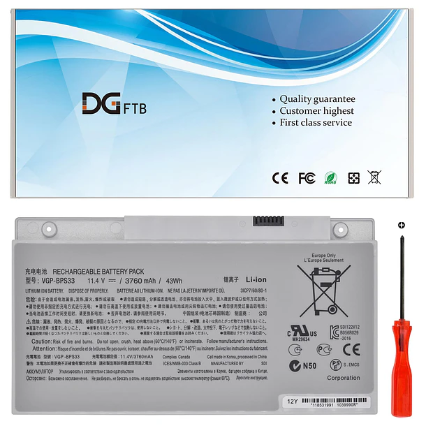 Batería de Repuesto SD06XL para Sony VAIO SVT-14 SVT-15 T14 T15 Series SVT14118CCS SVT14112CXS SVT14113CNS - DGFTB 1