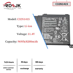 Batería de Repuesto C32N1415 para Asus ZenBook (Pro) UX501J UX501L UX501JW UX501LW UX501JW4720 UX501VW N501 - RDSJ