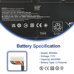 Batería de Repuesto WS04XL para HP Spectre X360 14-EA 14T-EA000 14-EA0007NA