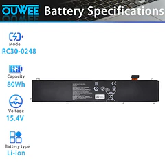 Batería de Repuesto RC30-0248 para Razer Blade 15 2018 Advanced RZ09-02386E92 RZ09-02385 RZ09-02386 RZ09-02886 RZ09-02887 - OUWEE