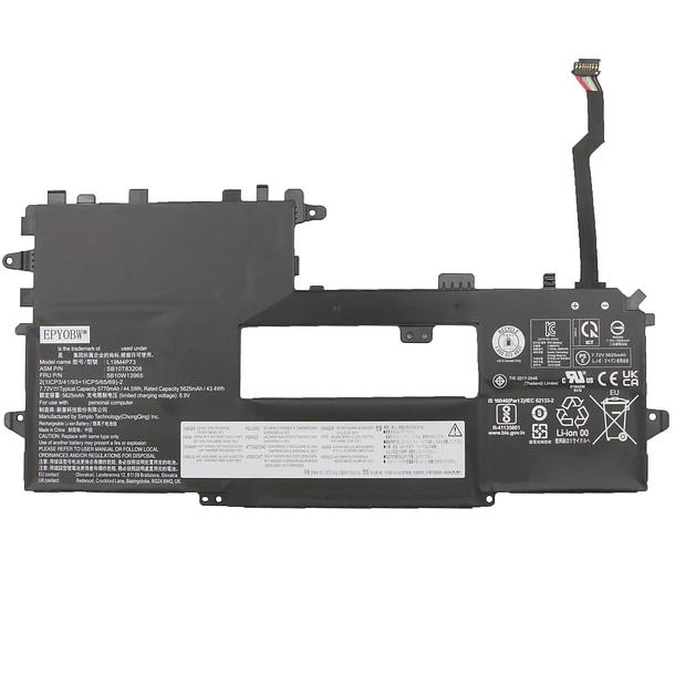 Batería de Repuesto L19M4P73 para Lenovo ThinkPad X1 Titanium 20QA 20QB Series SB10T83208 5B10W13965 L19C4P73 - EPYOBW 1