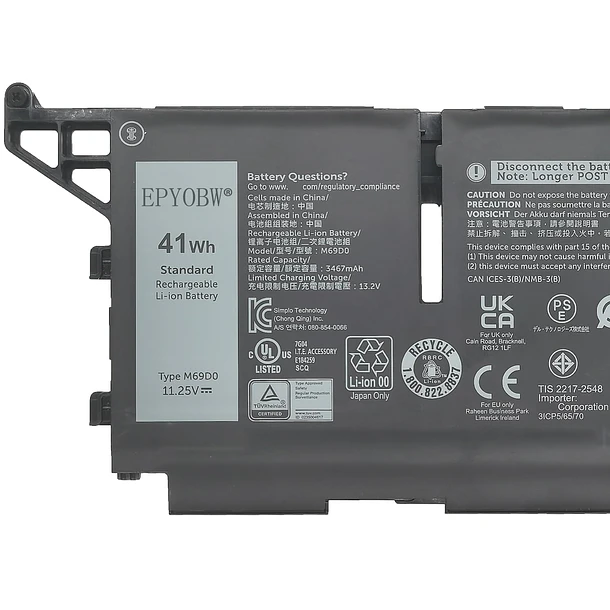 Batería de Repuesto M69D0 para Dell Latitude 5430 5530 / Dell Precision 3570 / Dell - EPYOBW 2