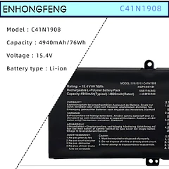 Batería de Repuesto C41N1908 para Asus ROG Zephyrus G14 GA401II GA401IV GA401IH GA401IU GA401IV GA401IV-BR9N6 - ENHONGFENG
