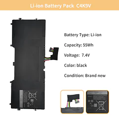 Batería de Repuesto C4K9V para Dell XPS 12 9Q33 L221X 13 9333 Ultrabook 13 XPS13 - NBULBL
