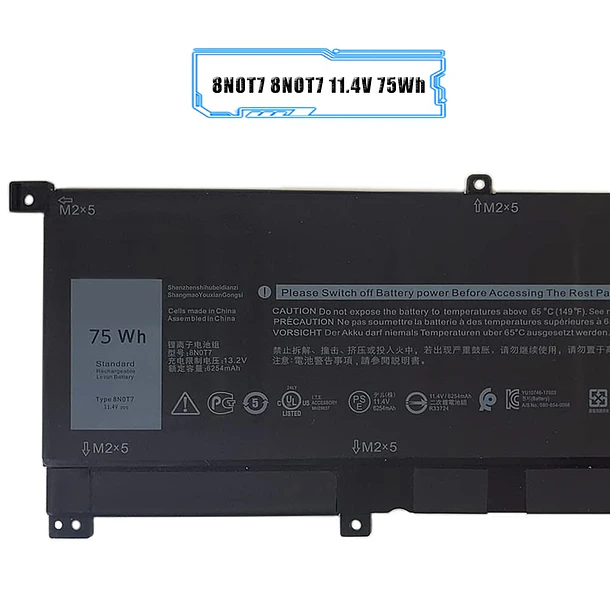 Batería de Repuesto para Dell XPS 15 9575 2-in-1 Series, 15-9575-D1605TS, Precision 5530 2-in-1 - LIXIEKE 2