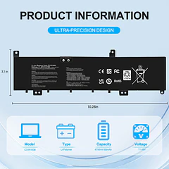 Batería de Repuesto C31N1636 para Asus VivoBook Pro 15 X580V X580VD X580VN X580GD M580GD M580VD - Bituoer