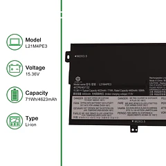 Batería de Repuesto L21M4PE3 para Lenovo IdeaPad Yoga 7 16IAP7 14IAL7 14ARB7 Series L21L4PE0 SB11F38382 - JIAZIJIA