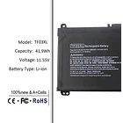 Batería de Repuesto TF03XL para HP Pavilion 14-BK 14-BF 14-BF050WM BF040WM BF102TX BF155TX BF195TX BK091ST 3
