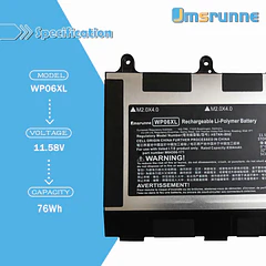 Batería de Repuesto WP06XL para HP EliteBook 860 865 G10 / 860 865 G9 / - Jmsrunne