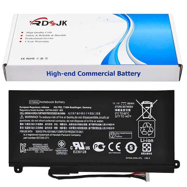 Batería de Repuesto VT06XL para HP Envy 17-3000 17-3070 17-3200 17t-3000 17t-3200 TPN-I103 HSTNN-IB3F HSTNN-DB3F - RDSJ 1