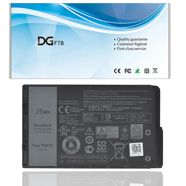 Batería de Repuesto 7XNTR para Dell Latitude 12 7202 7212 7220 Rugged Extreme Tablet J7HTX - DGTECH 1