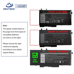 Batería de Repuesto 4GVMP para Dell Latitude 5400 5500 - ANTIEE