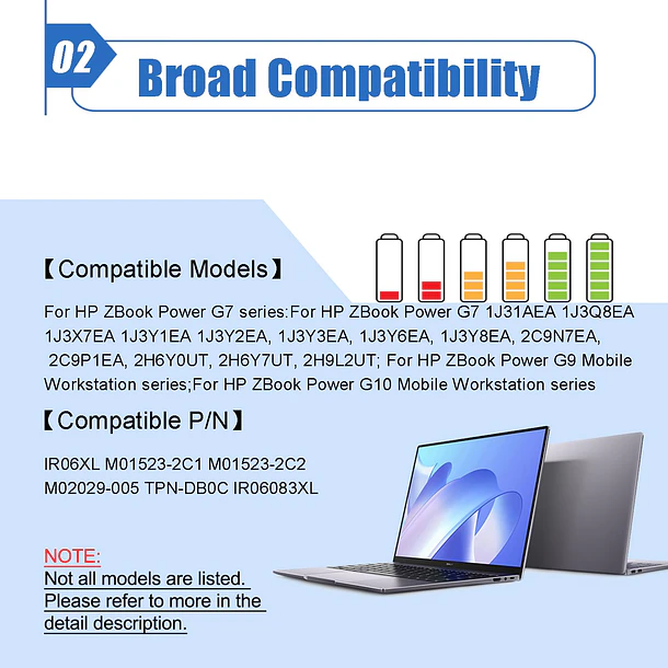 Batería de Repuesto IR06XL para HP ZBook Power G7 G9 G10 Mobile Workstation ZBook Power - Dentsing 3