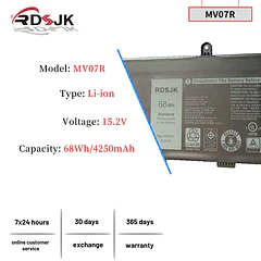 Batería de Repuesto MV07R para Dell G3 15 3500 3590 3700 3790 G5 5000 5590 - RDSJK