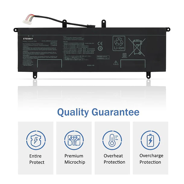Batería de Repuesto C41N1901 para Asus ZenBook Duo UX481F UX481FA UX481FL UX4000F UX4000FL 0B200-03520000 15.4V - ETESBAY 2