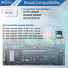 Batería de Repuesto JPFMR para DELL Latitude 3340 3440 3540 5340 5340 5440 5540 2-in-1 - AURUNHO 5