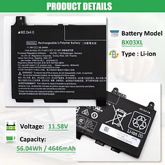 Batería de Repuesto BX03XL para HP EliteBook 830 835 840 845 860 865 G11 ZBook - RHKRKQN