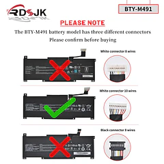 Batería de Repuesto BTY-L78 para MSI Modern 15 A10M A10M-028DE A10M-029 A10RAS A10RAS-076FR A10RAS-206IT A10RB - RDSJ