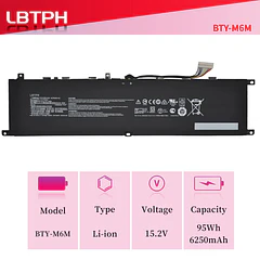 Batería de Repuesto BTY-M48 para MSI Creator 15 A10SD A10SF GS66 A10SET-078TR Stealth 10SFS 10SGS - LBTECH LBTPH