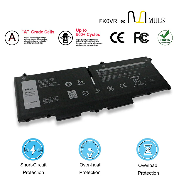 Batería de Repuesto FK0VR para Dell Latitude 5330 7330 7430 7530, Latitude 5330 2-in-1/7330 2-in-1/7430 - MULS 4