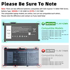 Batería de Repuesto WDX0R Battery for Dell para Dell Inspiron 15 13 5000 7000 Series 5568 5567 5570 3