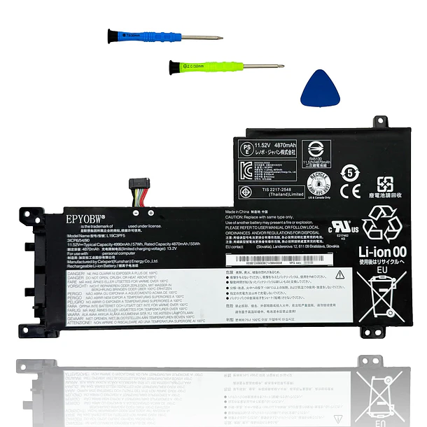Batería de Repuesto L19C3PF5 para Lenovo IdeaPad 5-15IIL05 5-15ARE05 5-15ITL05 5-15ALC05 5-15IAL7 5-15ABA7 Series L19M3PF6 - EPYOBW 1