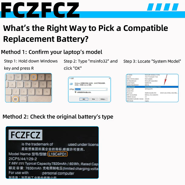 Batería de Repuesto L19C4PD1 para Lenovo Yoga C640-13IML LTE/Yoga C640-13IML / IdeaPad Yoga 6-13ARE05 6-13ALC6 - FCZFCZ 2