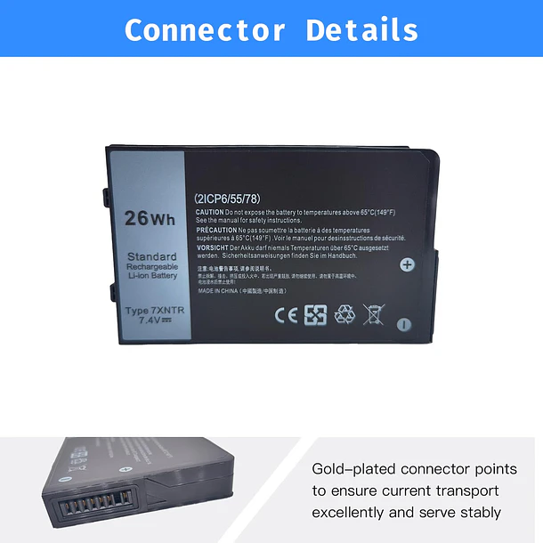 Batería de Repuesto 7XNTR para Dell Latitude 12 7202 7212 Rugged Extreme Tablet Series Notebook - NBULBL 3