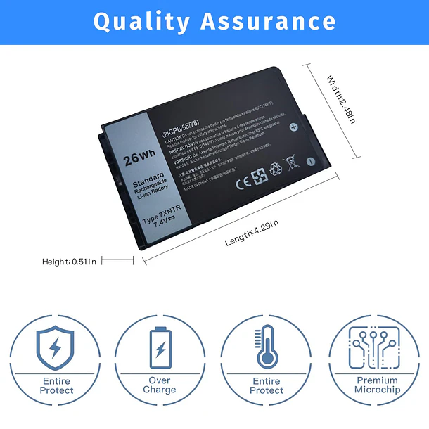 Batería de Repuesto 7XNTR para Dell Latitude 12 7202 7212 Rugged Extreme Tablet Series Notebook - NBULBL 4