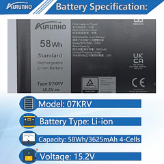 Batería de Repuesto JPFMR para Dell Latitude 5430 5530 Precision 3570 P104F005 P104F006 P137G004 P137G005 - AURUNHO