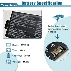 Batería de Repuesto BTY-S1M para MSI Claw A1M A1M-051US A1M-050US A1M-019CN A1M-025HK Handheld Gaming Tablet - Vmaxxfanee